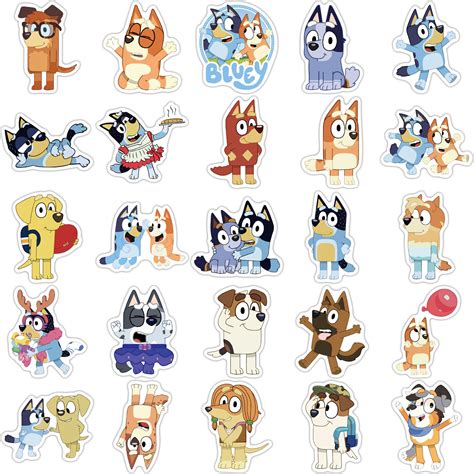 50pcs Bluey Bingo Bulk Stickers P1 Kids Gift Party Decal Vinyl ...