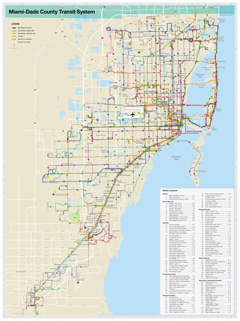 Miami Bus Service Map - Island Maps