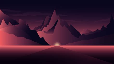 3840x2160 Purple, Mountain, Horizon, Minimalist JPG, HD Wallpaper ...