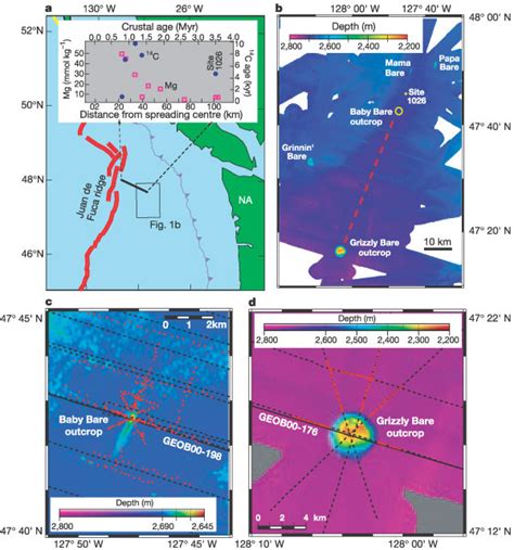 Maps of field area on the eastern flank of Juan de Fuca ridge, and ...