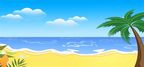 Cartoon Island Cool Summer Banner Poster Background, Cartoon, Island ...