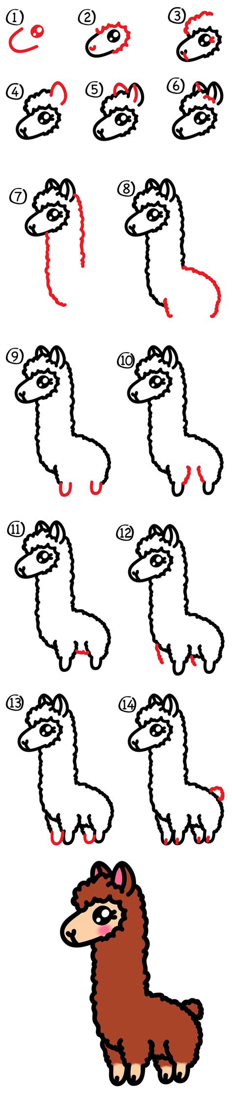 How To Draw A Cartoon Llama - Art For Kids Hub