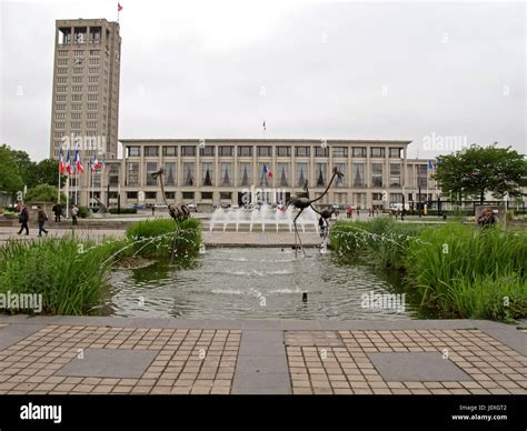 Le Havre city hall, after World War II architecture, Normandie, Seine ...