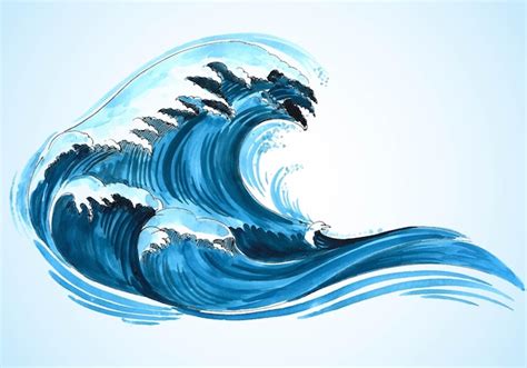 Free Vector | Sea waves world ocean day background illustration