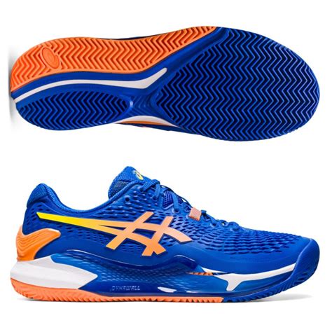 Asics Gel Resolution 9 Clay tuna blue sun peach - Zona de Padel