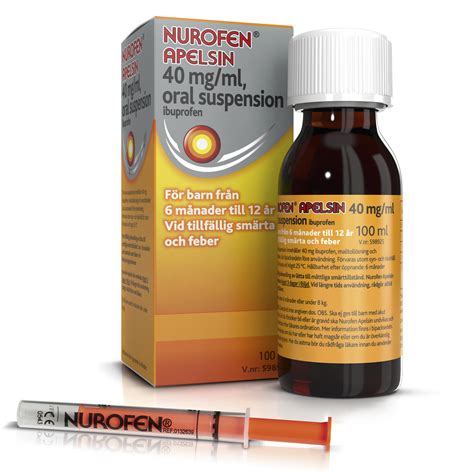 Nurofen Apelsin oral suspension 40 mg/ml 100 ml - Apotek Hjärtat