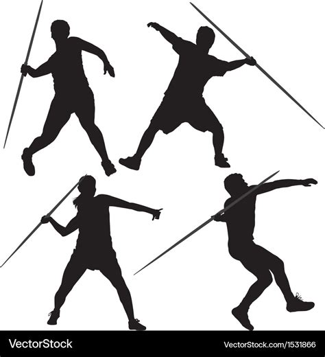 Javelin Thrower Silhouette Royalty Free Vector Image