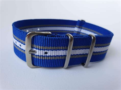 22mm Nato Watch Strap Blue/Grey/White | Lug to Lug