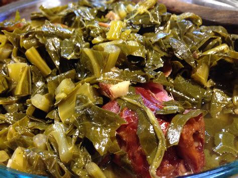 Southern collard greens! To a pressure cooker, add browned strips of ...