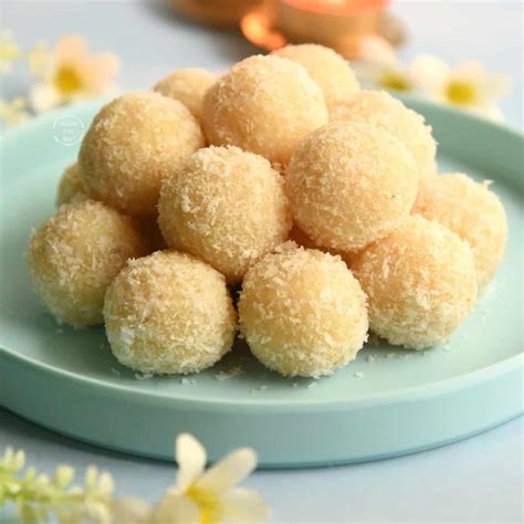 Coconut Ladoo | Coconut Laddu with Condensed Milk