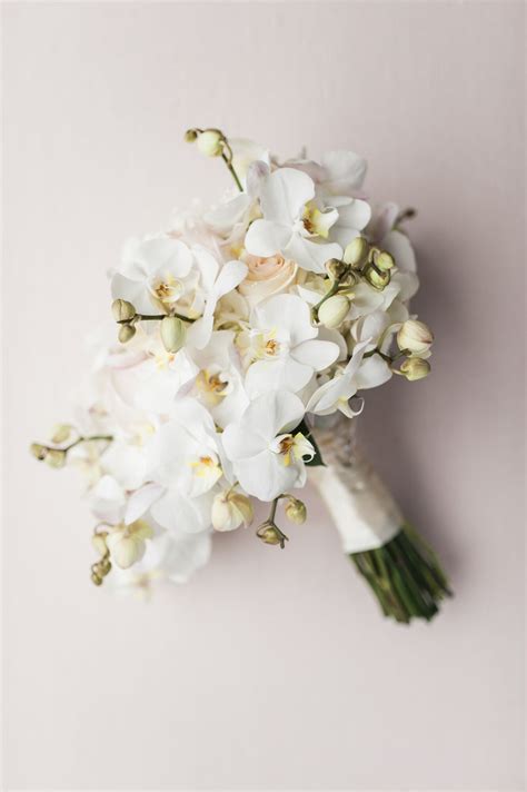 Modern All-White Orchid Bouquet