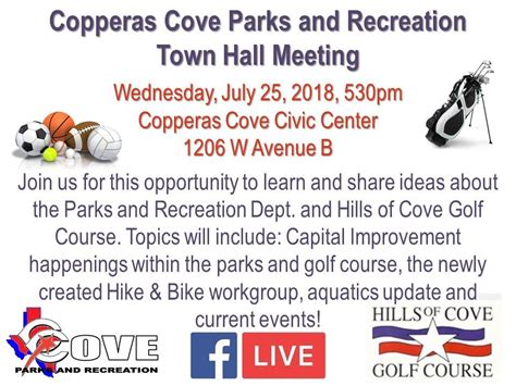 Copperas Cove Parks and Recreation Town Hall Meeting - #KDHEvents ...