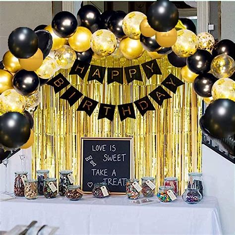 50th Birthday Party Decorations-Happy Birthday Banner Gold Number 50th ...