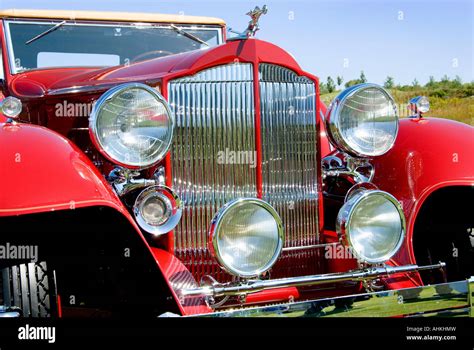 Red Vintage Car Stock Photo - Alamy