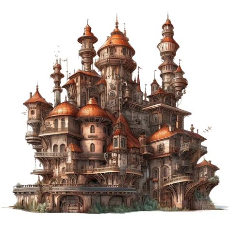 Steampunk Castles With Towers Clipart Instant Download Digital ...