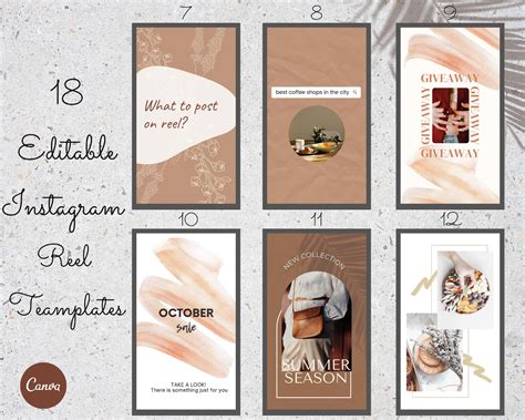 18 Instagram Reel Templates Reel Cover Canva Template Custom - Etsy