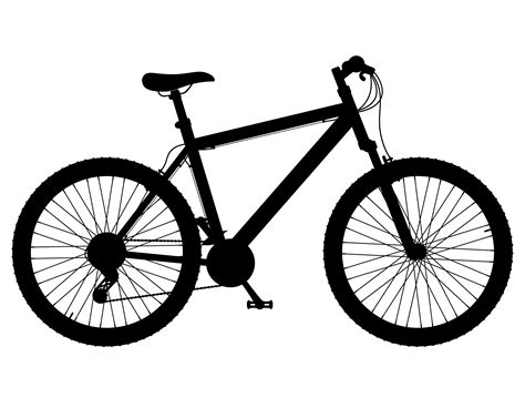 mountain bike with gear shifting black silhouette vector illustration ...