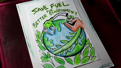 How to Draw Save Fuel / Save Trees / Save Energy Poster Drawing - YouTube