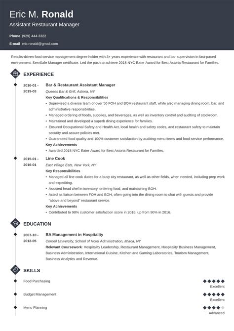 Restaurant Manager Resume Examples & Templates for 2024