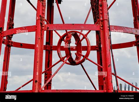 VINTAGE RED STEEL STRUCTURE Stock Photo - Alamy