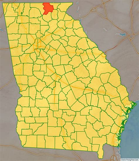 Map of Union County, Georgia - Thong Thai Real