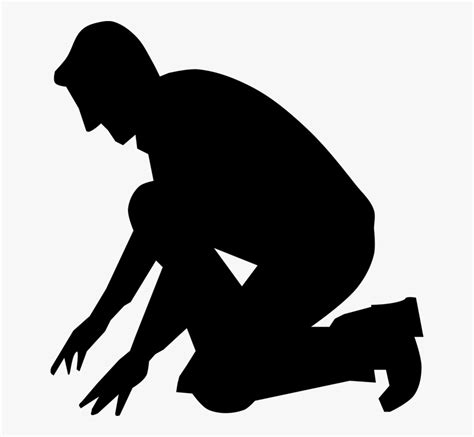 Kneel - Silhouette Of Man Kneeling , Free Transparent Clipart - ClipartKey