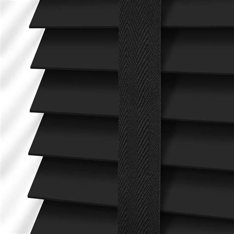 Pure Black & Ebony Wooden Blind with Tapes - 50mm Slat | Wooden blinds ...