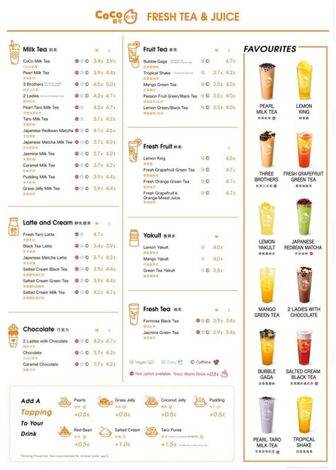 CoCo Fresh Tea & Juice Menu Canada & Updated Prices 2023 | Juice menu ...