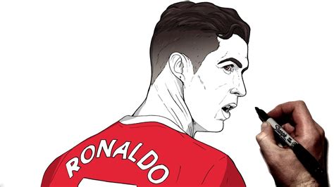 How To Draw Cristiano Ronaldo (United) | Step By Step | Football ...