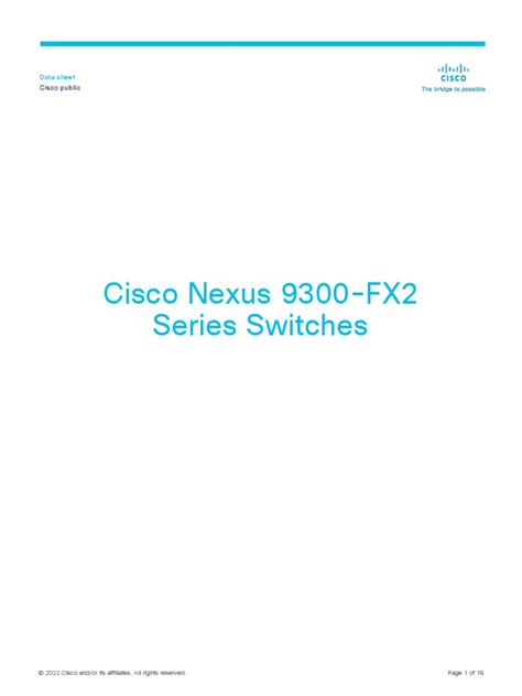 Cisco Nexus 9300-FX2 Series Switches Data Sheet | PDF | Computer ...