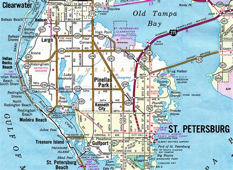 Pinellas County Road Map - Cities And Towns Map