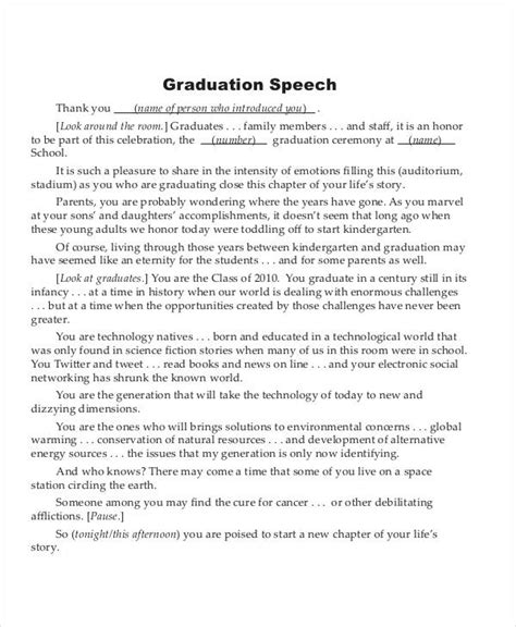 Graduation Speech - 8+ Examples, Format, Sample | Examples