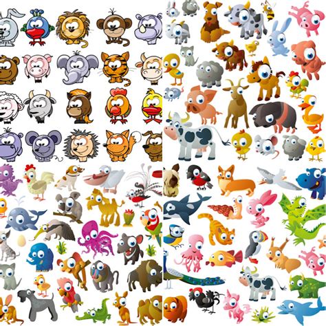 Funny cartoon animals vector free download – VectorPicFree (Free Ai Eps)