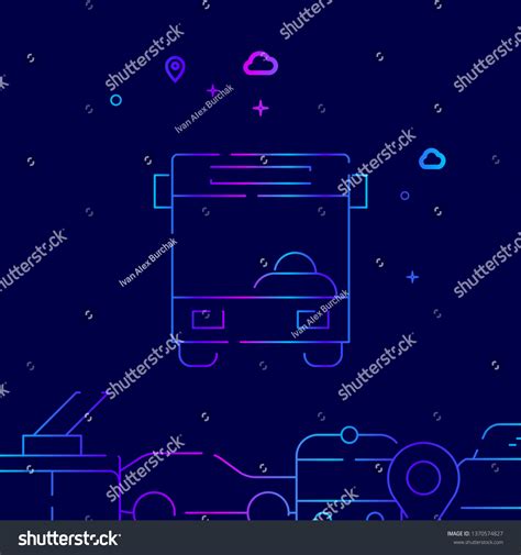 Bus Front View Line Illustration Public Stock Illustration 1370574827 ...