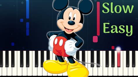 MICKEY MOUSE CLUBHOUSE THEME SONG - Slow Easy Piano Tutorial Chords ...