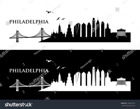 Philadelphia Skyline - Vector Illustration - 198432374 : Shutterstock