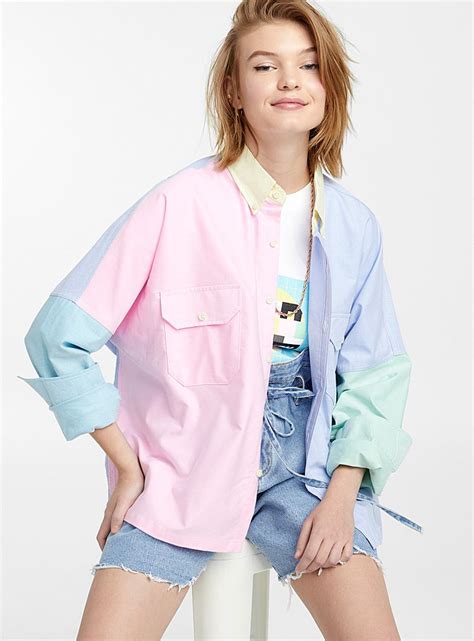 Colour block pastel shirt | Paragraph | Shirts | Simons Ropa Color ...