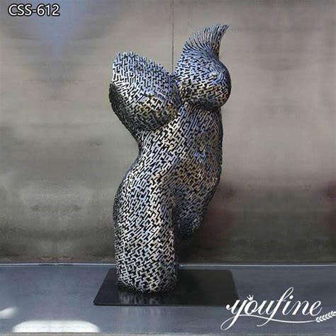 Metal Torso Female Sculpture Modern Art - Stainless Steel Sculpture