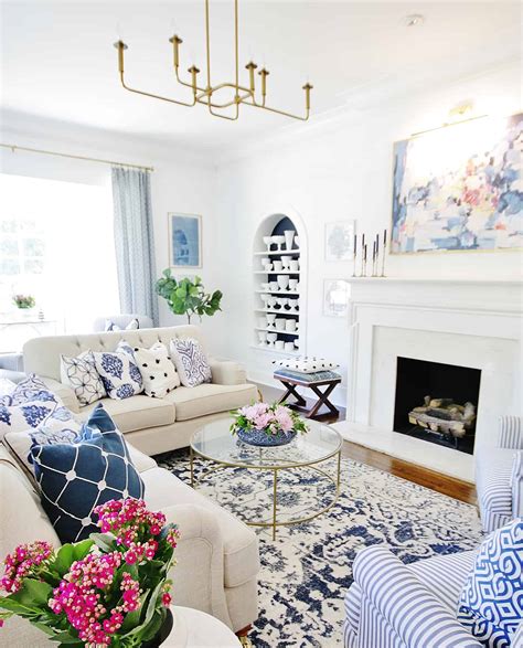 Navy Blue And White Living Room Decor | Cabinets Matttroy