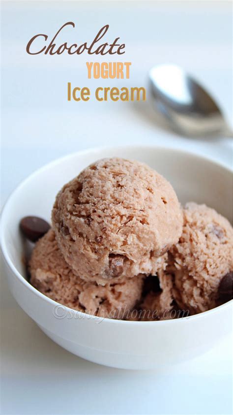 Chocolate yogurt ice cream recipe (no machine), Chocolate frozen yogurt ...