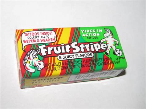 Fruit Stripe Gum, known for fruity flavors and zebra prints ...