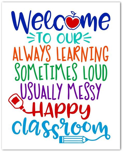 Welcome to Our Happy Classroom Printable and SVG | Free classroom ...