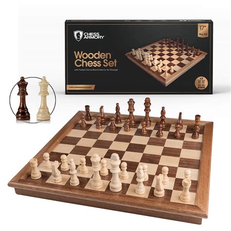 Buy Chess ArmoryWooden Chess Set - 17 inch Large Chess Board Sets for ...