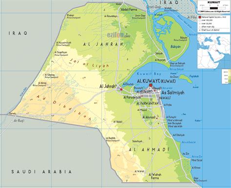 Kuwait Map and Kuwait Satellite Image