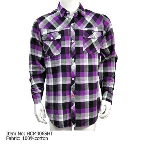 China Mens Purple Checked Shirts, Fashion Plaid Shirts (HCM006SHT ...