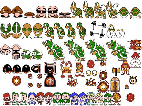 Super Mario Bros. Redrawn sprite sheet 1 by Real6Buddy7bro on DeviantArt