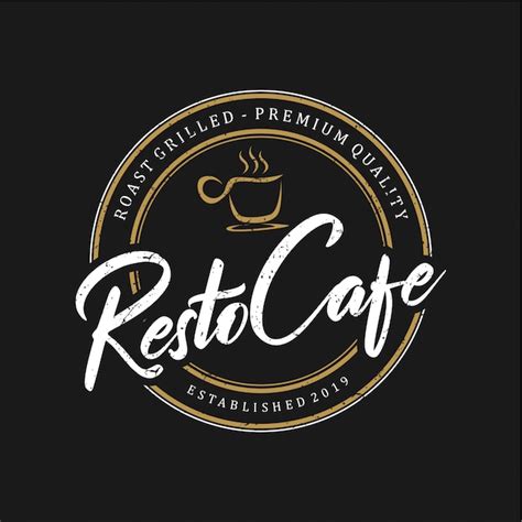 Logotipo vintage para comida e bebida do restaurante | Vetor Premium