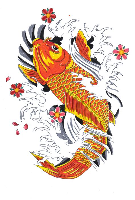 Japanese Koi Fish Drawing at GetDrawings | Free download