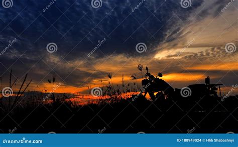 Motorcycle silhouette stock photo. Image of epic, nature - 188949024