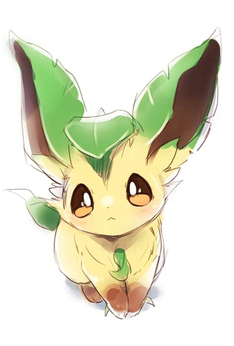 Little Leafeon Drawing | Pokemon eevee evolutions, Cute animal drawings ...